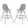 Sgabello da Bar - Design Scandinavo - Gambe in Legno - Set di 2 - Skögur image 9