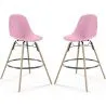 Sgabello da Bar - Design Scandinavo - Gambe in Legno - Set di 2 - Skögur image 9