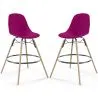 Sgabello da Bar - Design Scandinavo - Gambe in Legno - Set di 2 - Skögur image 9