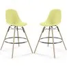 Sgabello da Bar - Design Scandinavo - Gambe in Legno - Set di 2 - Skögur image 9