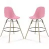 Sgabello da Bar - Design Scandinavo - Gambe in Legno - Set di 2 - Skögur image 9