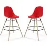 Sgabello da Bar - Design Scandinavo - Gambe in Legno - Set di 2 - Skögur image 9