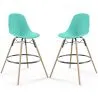 Sgabello da Bar - Design Scandinavo - Gambe in Legno - Set di 2 - Skögur image 9