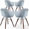 Sedie da Pranzo - Design Scandinavo - Gambe in Legno Scuro - Set di 4 - Nordika image 9