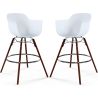 Sgabelli da Bar - Design Scandinavo - Gambe in Legno Scuro - Set di 2 - Nordika image 9