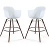 Sgabelli da Bar - Design Scandinavo - Gambe in Legno Scuro - Set di 2 - Nordika image 9