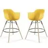 Sgabelli da Bar - Design Scandinavo - Gambe in Legno Scuro - Set di 2 - Nordika image 9