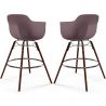 Sgabelli da Bar - Design Scandinavo - Gambe in Legno Scuro - Set di 2 - Nordika image 9