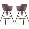 Sgabelli da Bar - Design Scandinavo - Gambe in Legno Scuro - Set di 2 - Nordika image 9