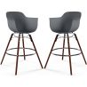 Sgabelli da Bar - Design Scandinavo - Gambe in Legno Scuro - Set di 2 - Nordika image 9