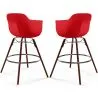 Sgabelli da Bar - Design Scandinavo - Gambe in Legno Scuro - Set di 2 - Nordika image 9