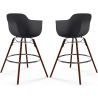 Sgabelli da Bar - Design Scandinavo - Gambe in Legno Scuro - Set di 2 - Nordika image 9