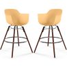 Sgabelli da Bar - Design Scandinavo - Gambe in Legno Scuro - Set di 2 - Nordika image 9