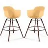 Sgabelli da Bar - Design Scandinavo - Gambe in Legno Scuro - Set di 2 - Nordika image 9