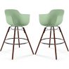 Sgabelli da Bar - Design Scandinavo - Gambe in Legno Scuro - Set di 2 - Nordika image 9