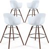 Sgabelli da Bar - Design Scandinavo - Gambe in Legno Scuro - Set di 4 - Nordika image 9