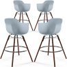 Sgabelli da Bar - Design Scandinavo - Gambe in Legno Scuro - Set di 4 - Nordika image 9