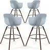 Sgabelli da Bar - Design Scandinavo - Gambe in Legno Scuro - Set di 4 - Nordika image 9