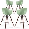 Sgabelli da Bar - Design Scandinavo - Gambe in Legno Scuro - Set di 4 - Nordika image 9