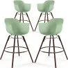 Sgabelli da Bar - Design Scandinavo - Gambe in Legno Scuro - Set di 4 - Nordika image 9
