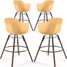 Sgabelli da Bar - Design Scandinavo - Gambe in Legno Scuro - Set di 4 - Nordika image 9