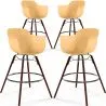 Sgabelli da Bar - Design Scandinavo - Gambe in Legno Scuro - Set di 4 - Nordika image 9