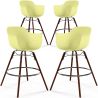 Sgabelli da Bar - Design Scandinavo - Gambe in Legno Scuro - Set di 4 - Nordika image 9