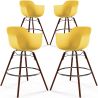Sgabelli da Bar - Design Scandinavo - Gambe in Legno Scuro - Set di 4 - Nordika image 9