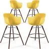 Sgabelli da Bar - Design Scandinavo - Gambe in Legno Scuro - Set di 4 - Nordika image 9