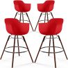 Sgabelli da Bar - Design Scandinavo - Gambe in Legno Scuro - Set di 4 - Nordika image 9