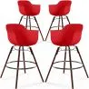 Sgabelli da Bar - Design Scandinavo - Gambe in Legno Scuro - Set di 4 - Nordika image 9