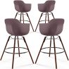 Sgabelli da Bar - Design Scandinavo - Gambe in Legno Scuro - Set di 4 - Nordika image 9