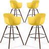 Sgabelli da Bar - Design Scandinavo - Gambe in Legno Scuro - Set di 4 - Nordika image 9