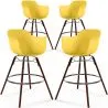 Sgabelli da Bar - Design Scandinavo - Gambe in Legno Scuro - Set di 4 - Nordika image 9