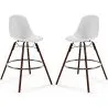 Sgabelli da Bar - Design Scandinavo - Gambe in Legno Scuro - Set di 2 - Skögur image 9