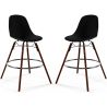 Sgabelli da Bar - Design Scandinavo - Gambe in Legno Scuro - Set di 2 - Skögur image 9