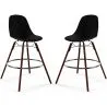 Sgabelli da Bar - Design Scandinavo - Gambe in Legno Scuro - Set di 2 - Skögur image 9