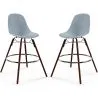 Sgabelli da Bar - Design Scandinavo - Gambe in Legno Scuro - Set di 2 - Skögur image 9