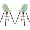 Sgabelli da Bar - Design Scandinavo - Gambe in Legno Scuro - Set di 2 - Skögur image 9