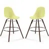 Sgabelli da Bar - Design Scandinavo - Gambe in Legno Scuro - Set di 2 - Skögur image 9