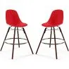 Sgabelli da Bar - Design Scandinavo - Gambe in Legno Scuro - Set di 2 - Skögur image 9