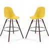 Sgabelli da Bar - Design Scandinavo - Gambe in Legno Scuro - Set di 2 - Skögur image 9