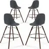 Sgabelli da Pranzo - Design Scandinavo - Gambe in Legno Scuro - Set di 4 - Skögur image 9
