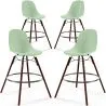 Sgabelli da Pranzo - Design Scandinavo - Gambe in Legno Scuro - Set di 4 - Skögur image 9
