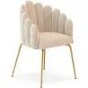 Sedia da Pranzo Glam Design Conchiglia in Velluto - Gambe Dorate - Shell image 9