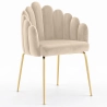 Sedia da Pranzo Glam Design Conchiglia in Velluto - Gambe Dorate - Shell image 9