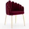 Sedia da Pranzo Glam Design Conchiglia in Velluto - Gambe Dorate - Shell image 9