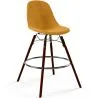 Sgabello da Bar in Velluto - Design Scandinavo e Gambe in Legno Scuro - Skögur image 9