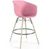 Sgabello da Bar - Design Scandinavo - Gambe in Legno Naturale - Melania image 9