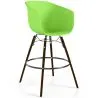Sgabello da Bar - Design Scandinavo - Gambe in Legno Scuro - Pirela image 9